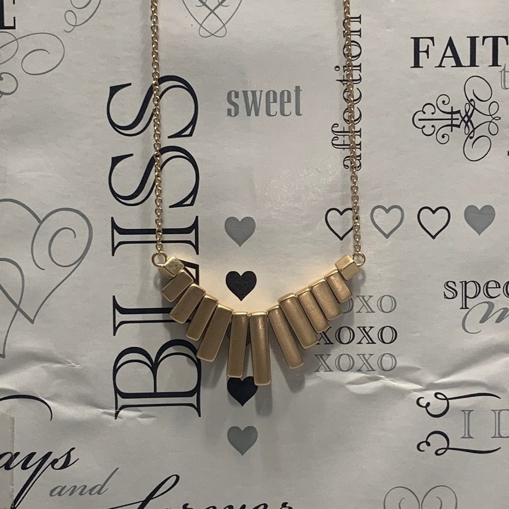 NWT Bancroft Gold Necklace with Bars